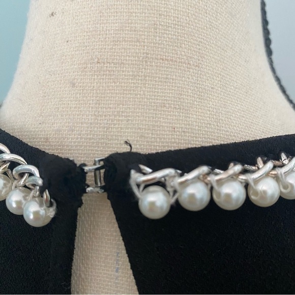 Karl Lagerfeld Beaded Crew Neck Sleeveless Black Midi Dress Size 10 - Picture 9 of 14